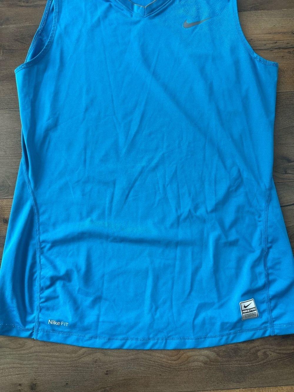 Nike Pro Dri-Fit Sleeveless Tank Top Blue Medium Athletic Gym Workout - Picture 2 of 5